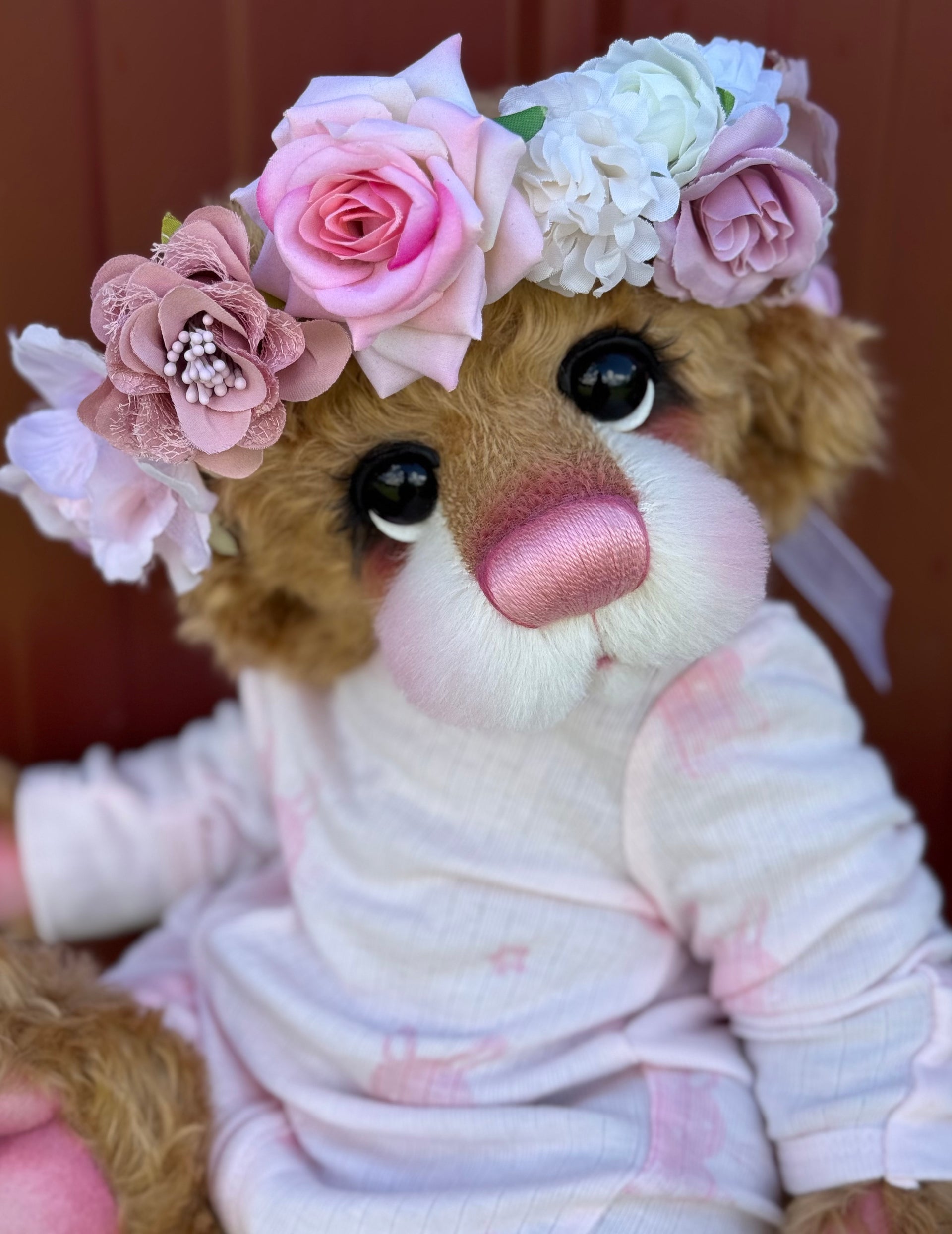 Lilibet Flower - 17" Golden Mohair EASTER Artist Bear by Emma's Bears - OOAK