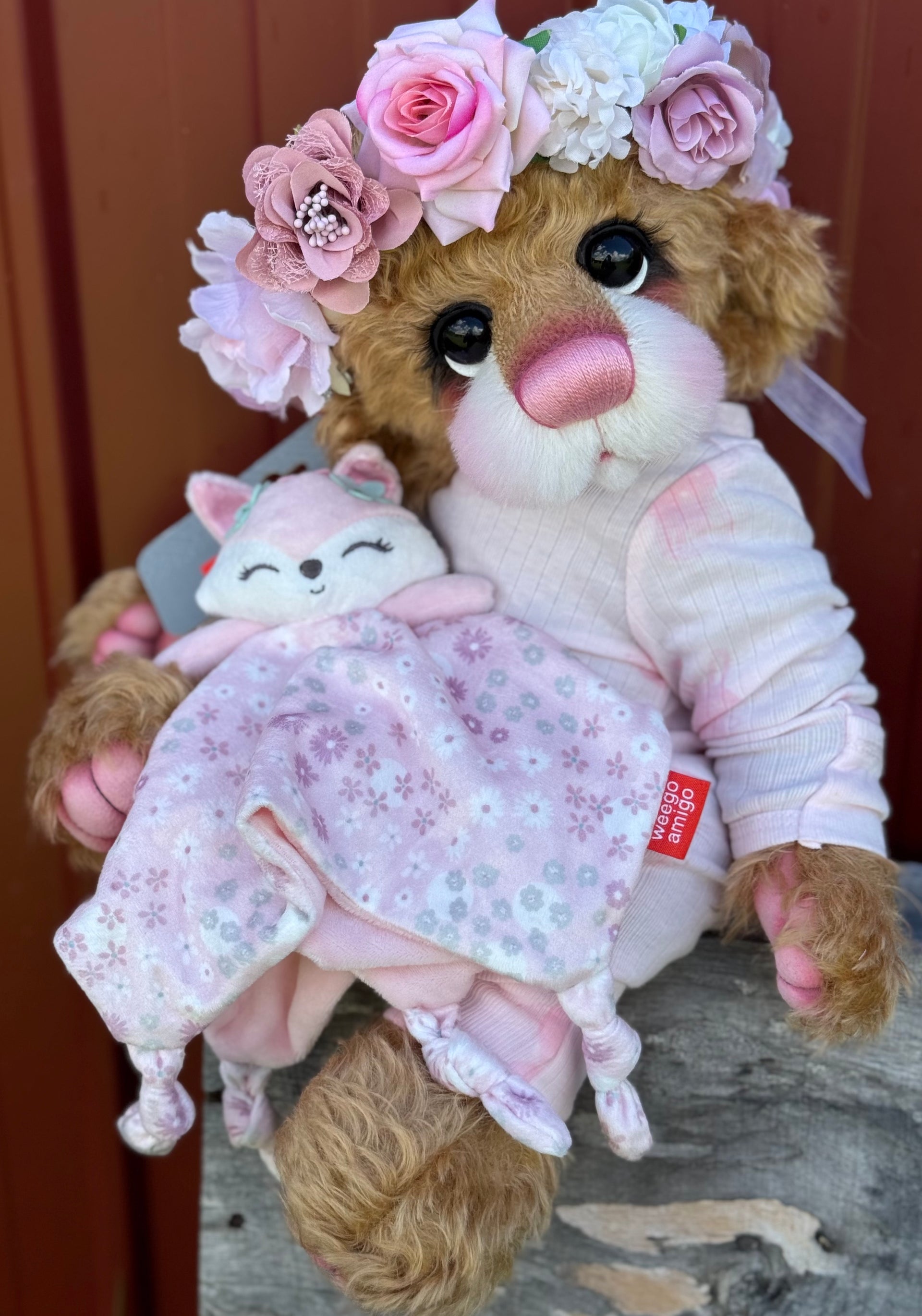 Lilibet Flower - 17" Golden Mohair EASTER Artist Bear by Emma's Bears - OOAK