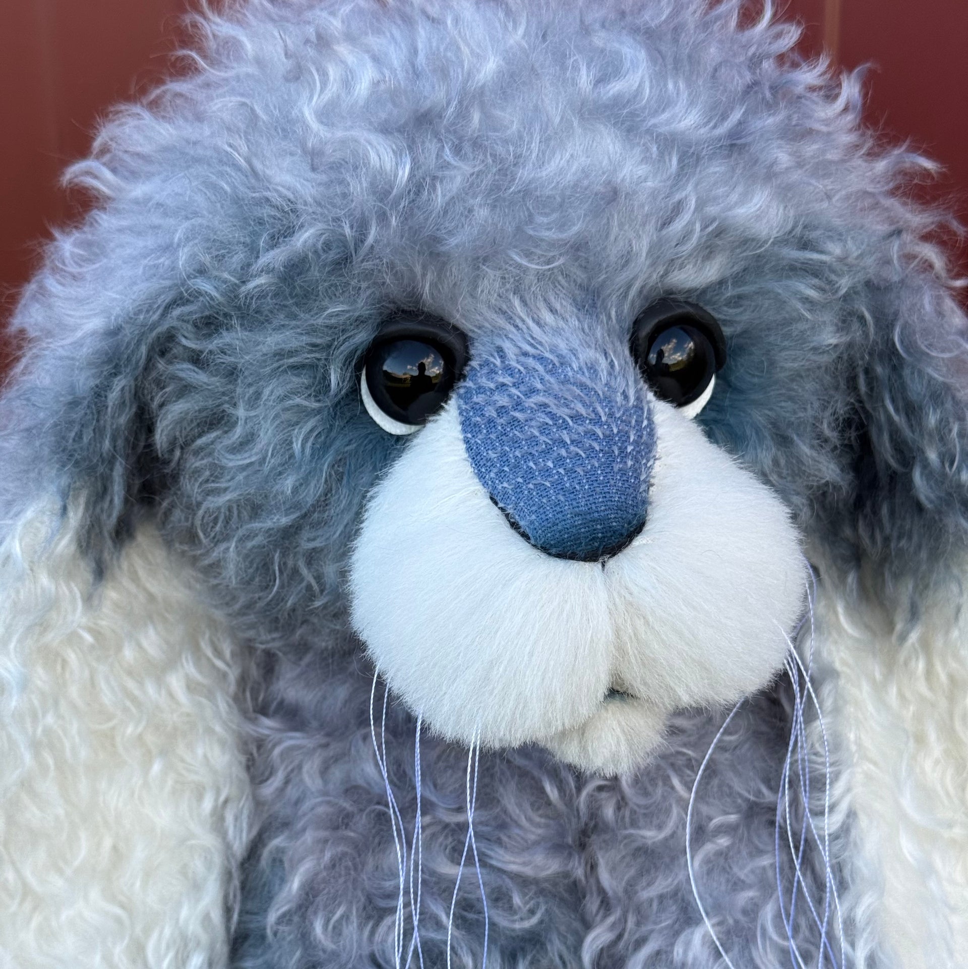 Cottontail Peep - 22" Silvery Blue Mohair Easter Artist Bunny by Emma's Bears - OOAK