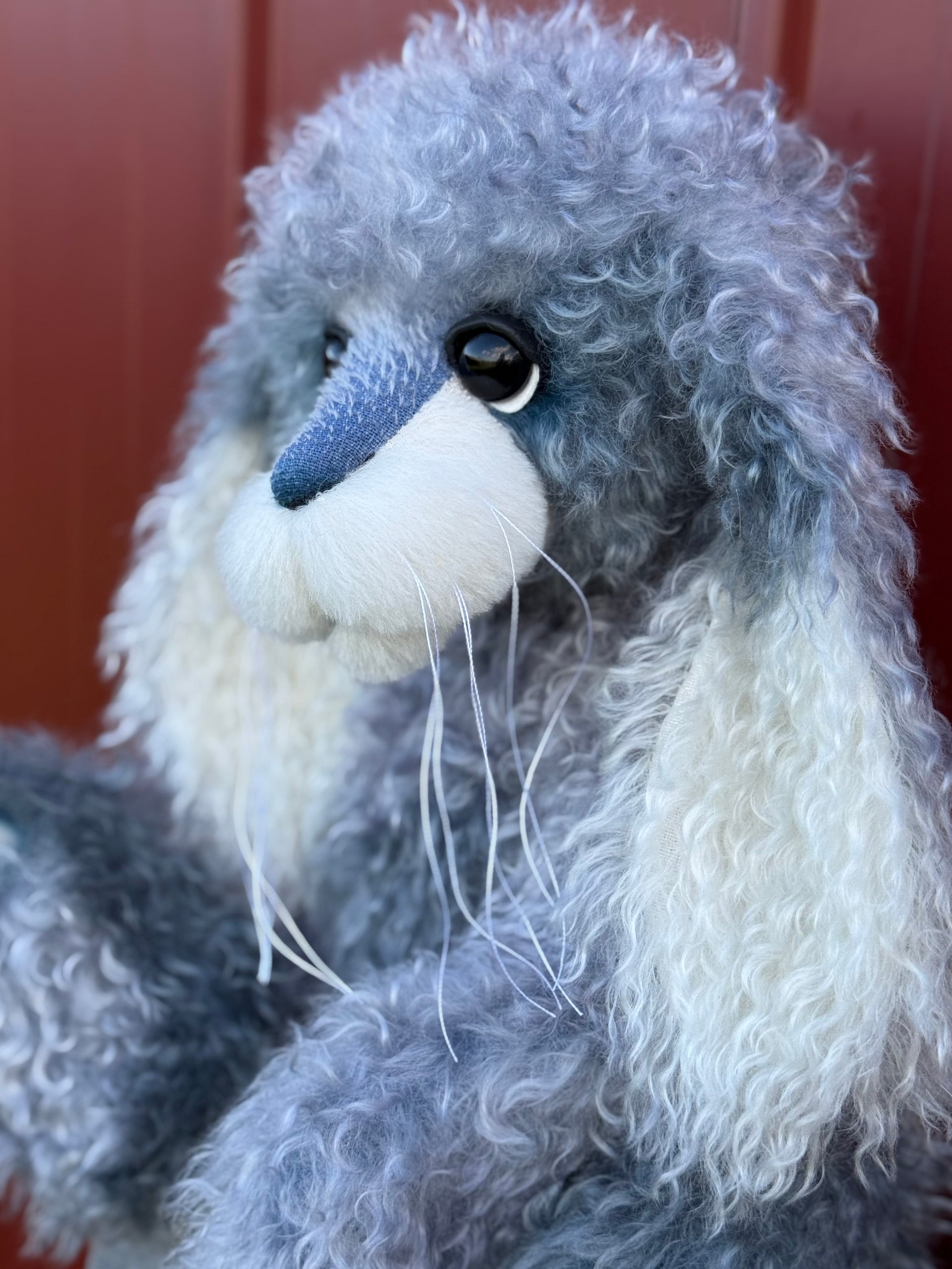Cottontail Peep - 22" Silvery Blue Mohair Easter Artist Bunny by Emma's Bears - OOAK