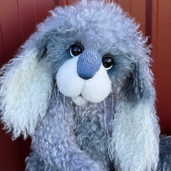 Cottontail Peep - 22" Silvery Blue Mohair Easter Artist Bunny by Emma's Bears - OOAK