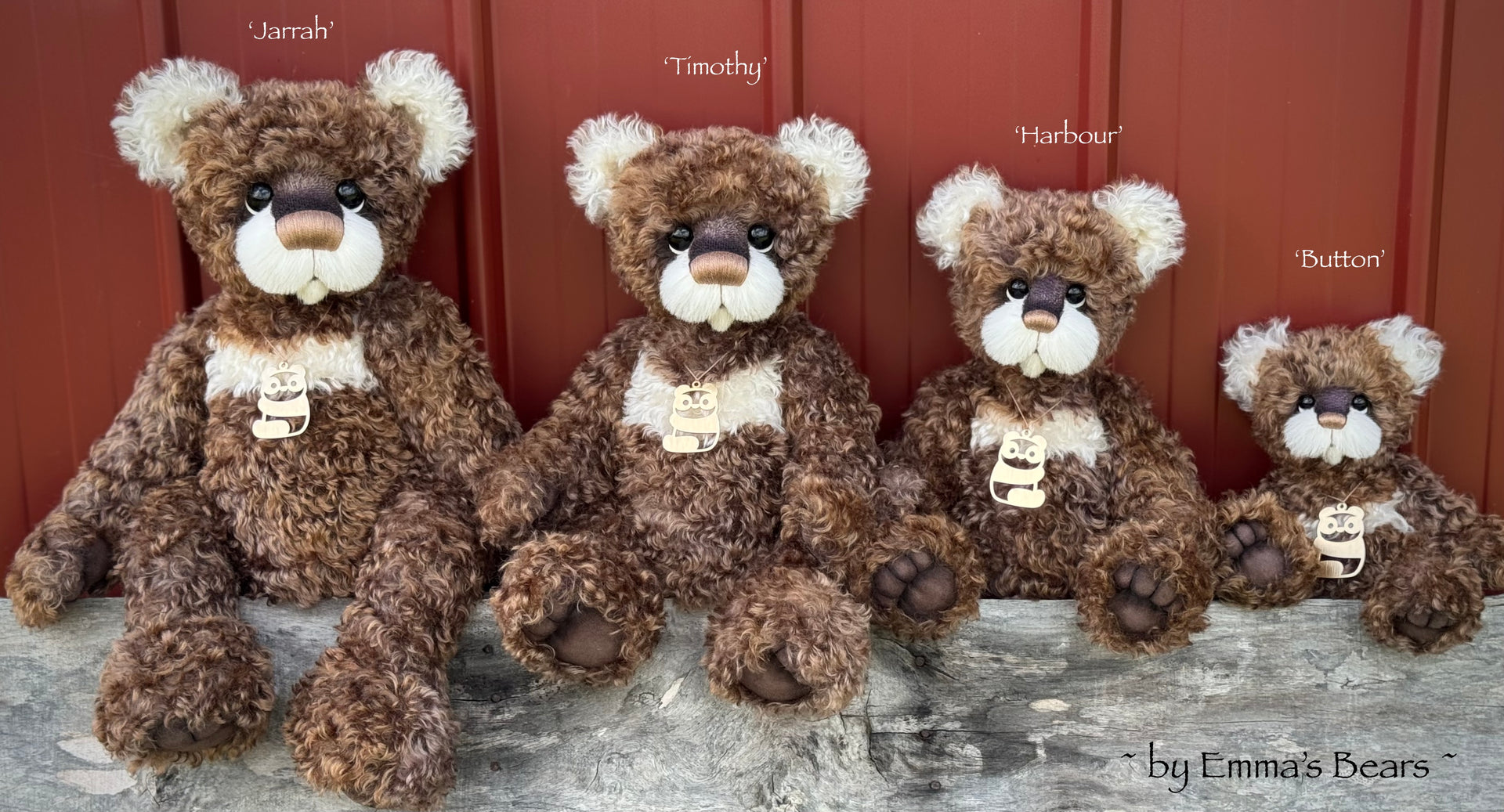 Harbour - 15" Hand-dyed curly kid mohair Artist Bear by Emma's Bears - OOAK