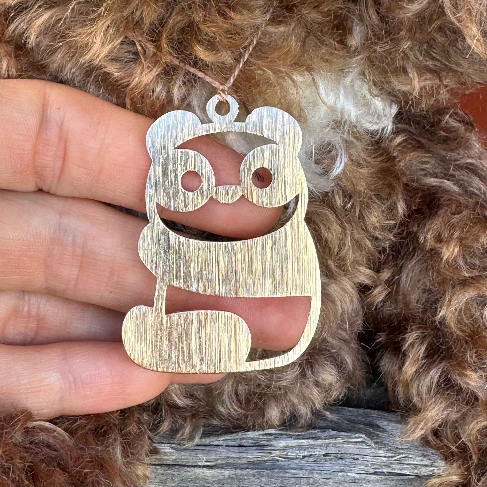 Button - 12" Hand-dyed curly kid mohair Artist Bear by Emma's Bears - OOAK