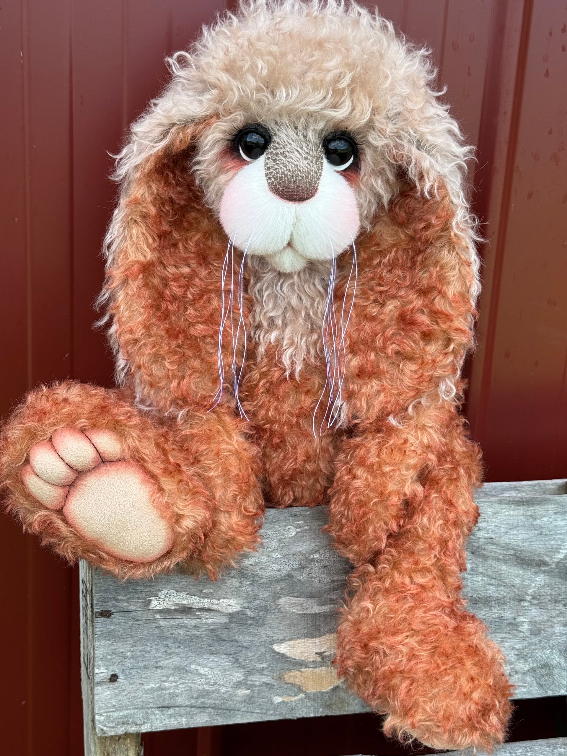 Blossom Daffodil - 22" Auburn and Beige Mohair Easter Artist Bunny by Emma's Bears - OOAK