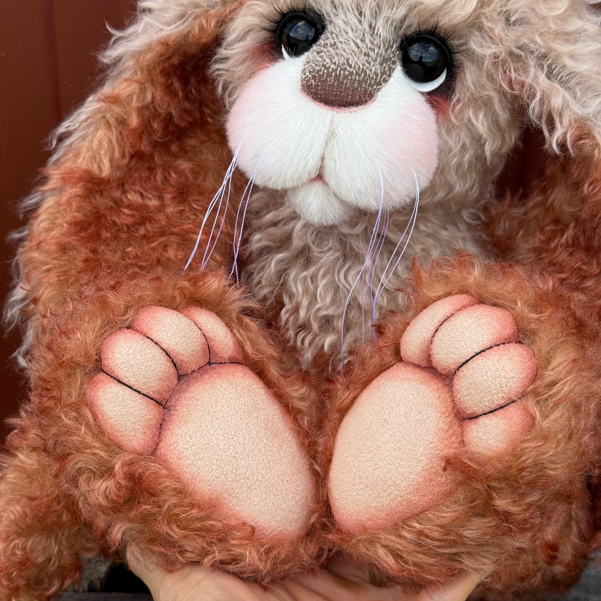 Blossom Daffodil - 22" Auburn and Beige Mohair Easter Artist Bunny by Emma's Bears - OOAK