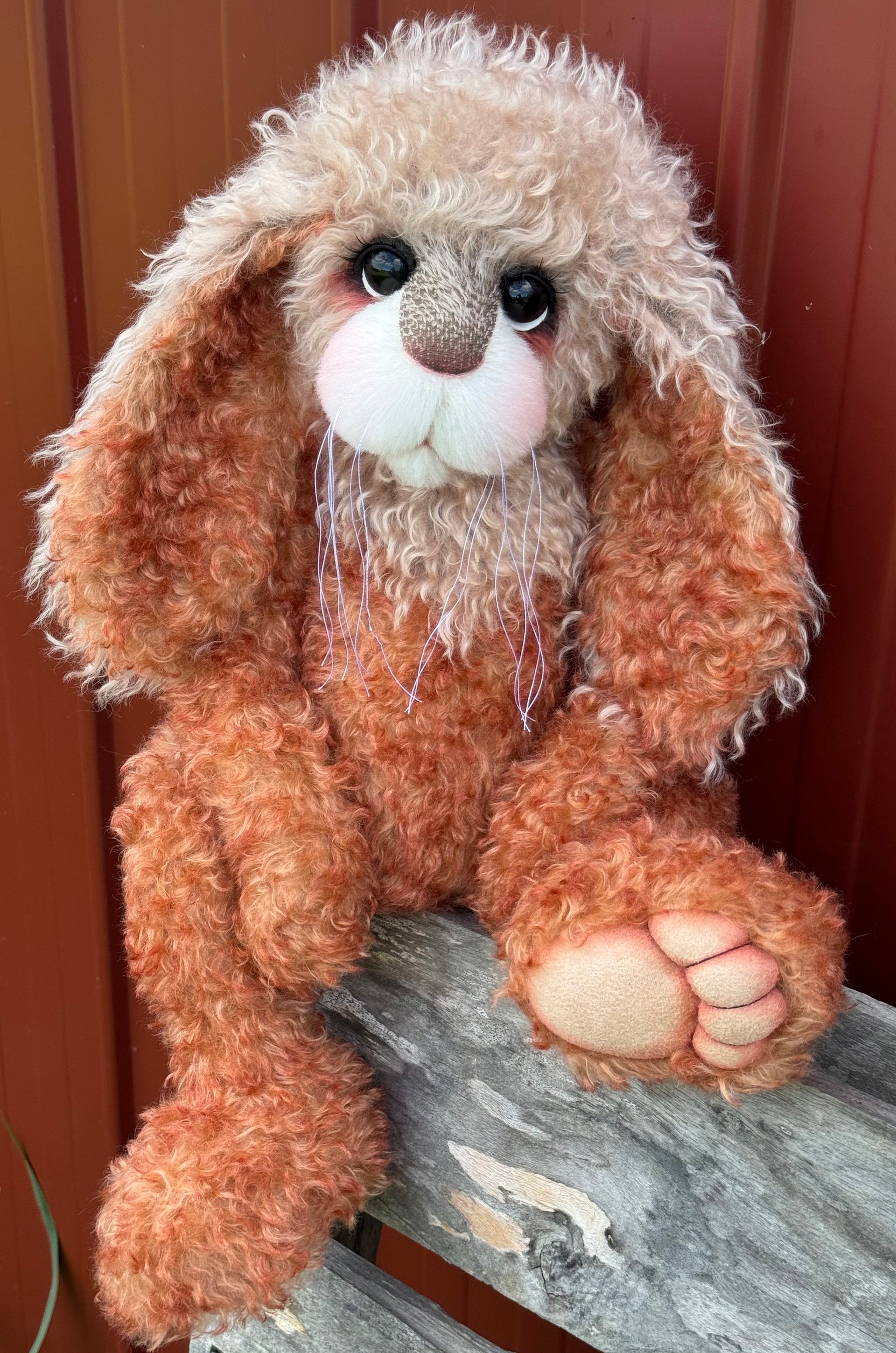 Blossom Daffodil - 22" Auburn and Beige Mohair Easter Artist Bunny by Emma's Bears - OOAK