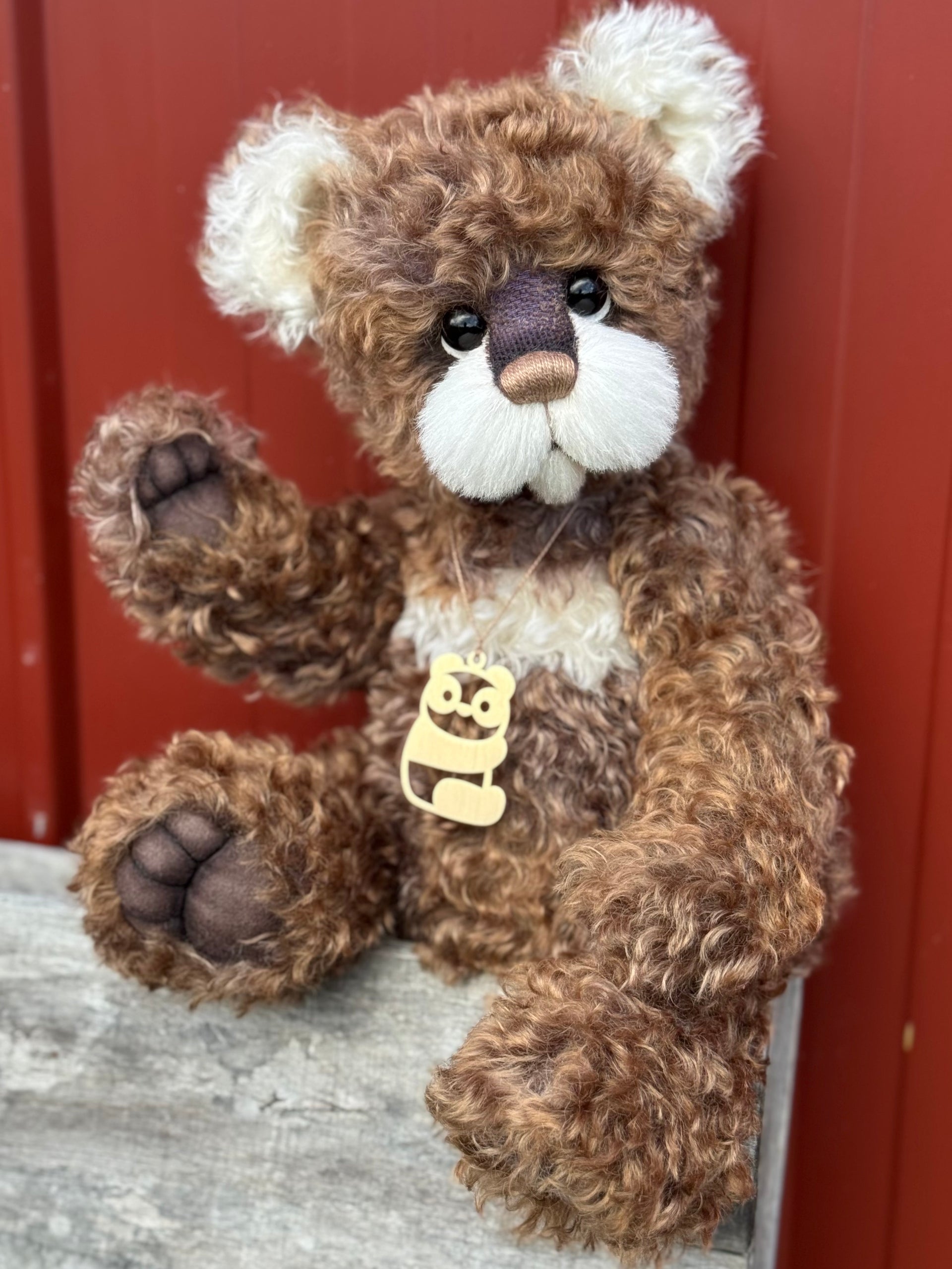 Harbour - 15" Hand-dyed curly kid mohair Artist Bear by Emma's Bears - OOAK