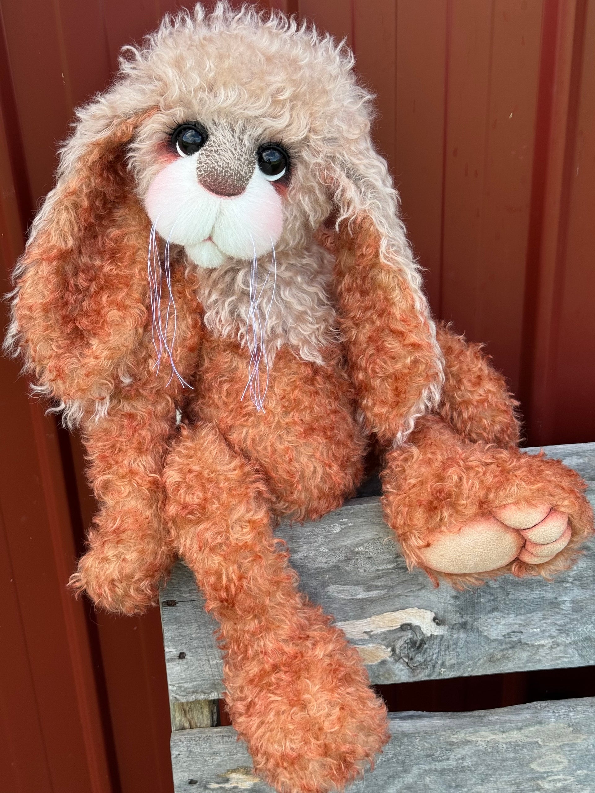 Blossom Daffodil - 22" Auburn and Beige Mohair Easter Artist Bunny by Emma's Bears - OOAK