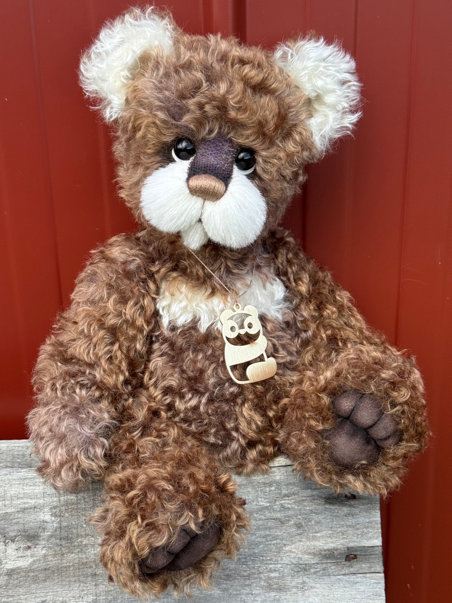 Harbour - 15" Hand-dyed curly kid mohair Artist Bear by Emma's Bears - OOAK