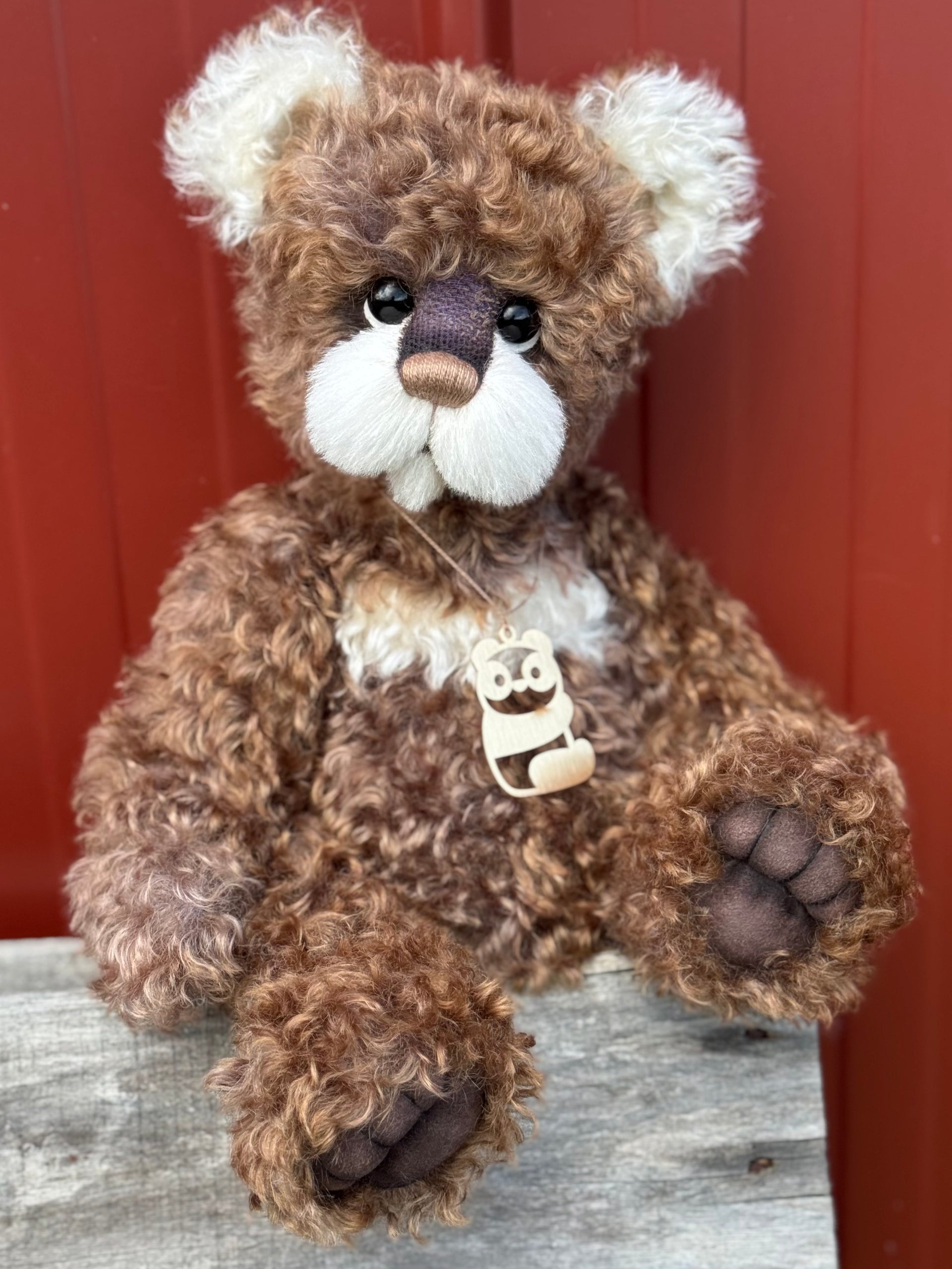 Harbour - 15" Hand-dyed curly kid mohair Artist Bear by Emma's Bears - OOAK