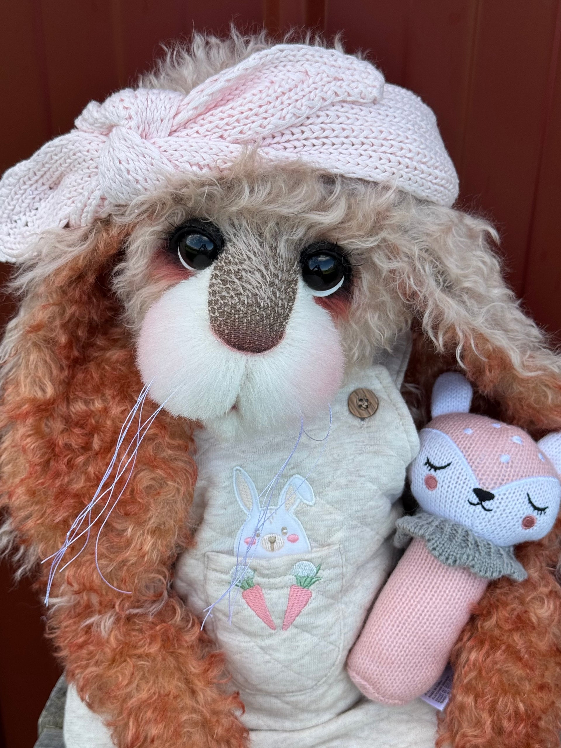 Blossom Daffodil - 22" Auburn and Beige Mohair Easter Artist Bunny by Emma's Bears - OOAK