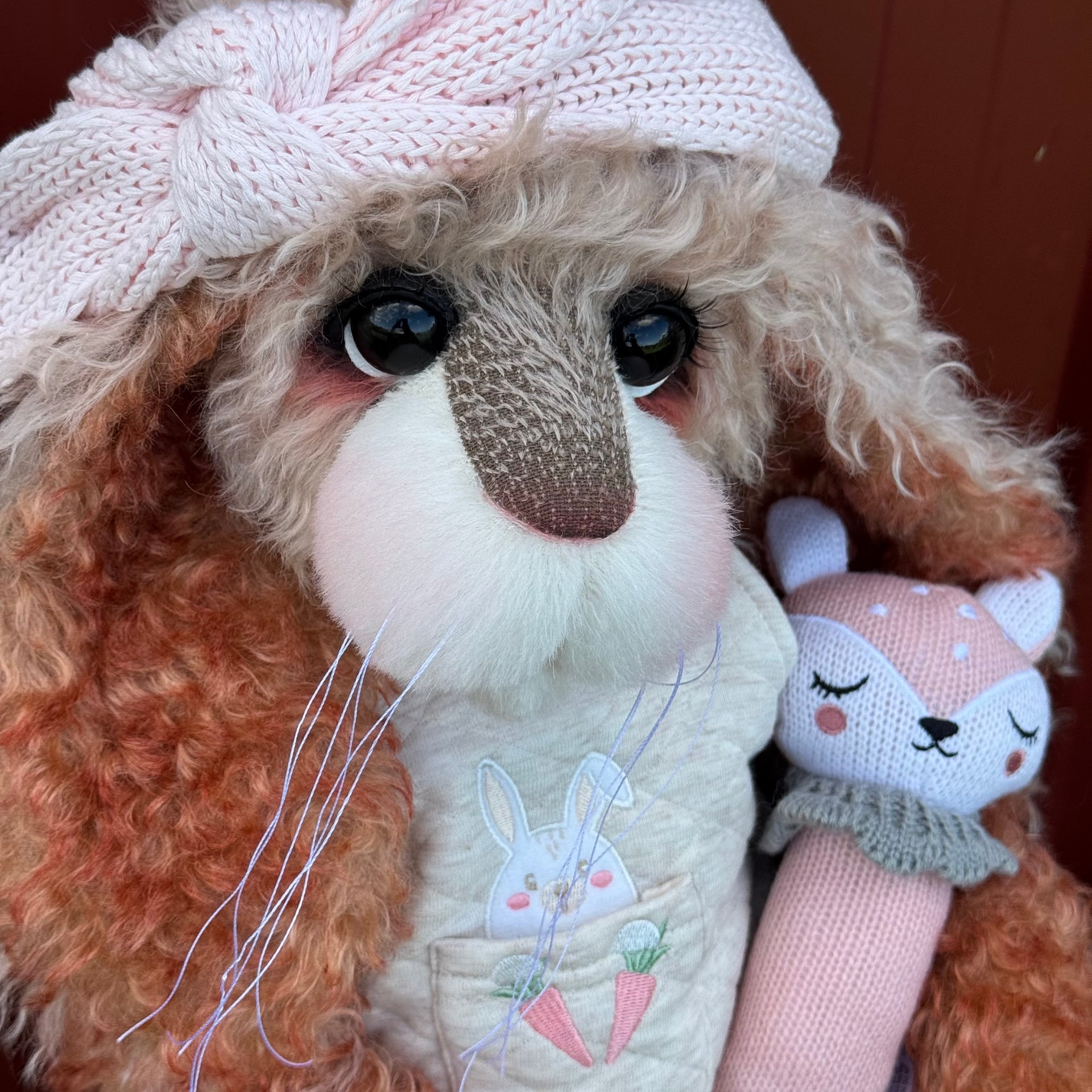 Blossom Daffodil - 22" Auburn and Beige Mohair Easter Artist Bunny by Emma's Bears - OOAK