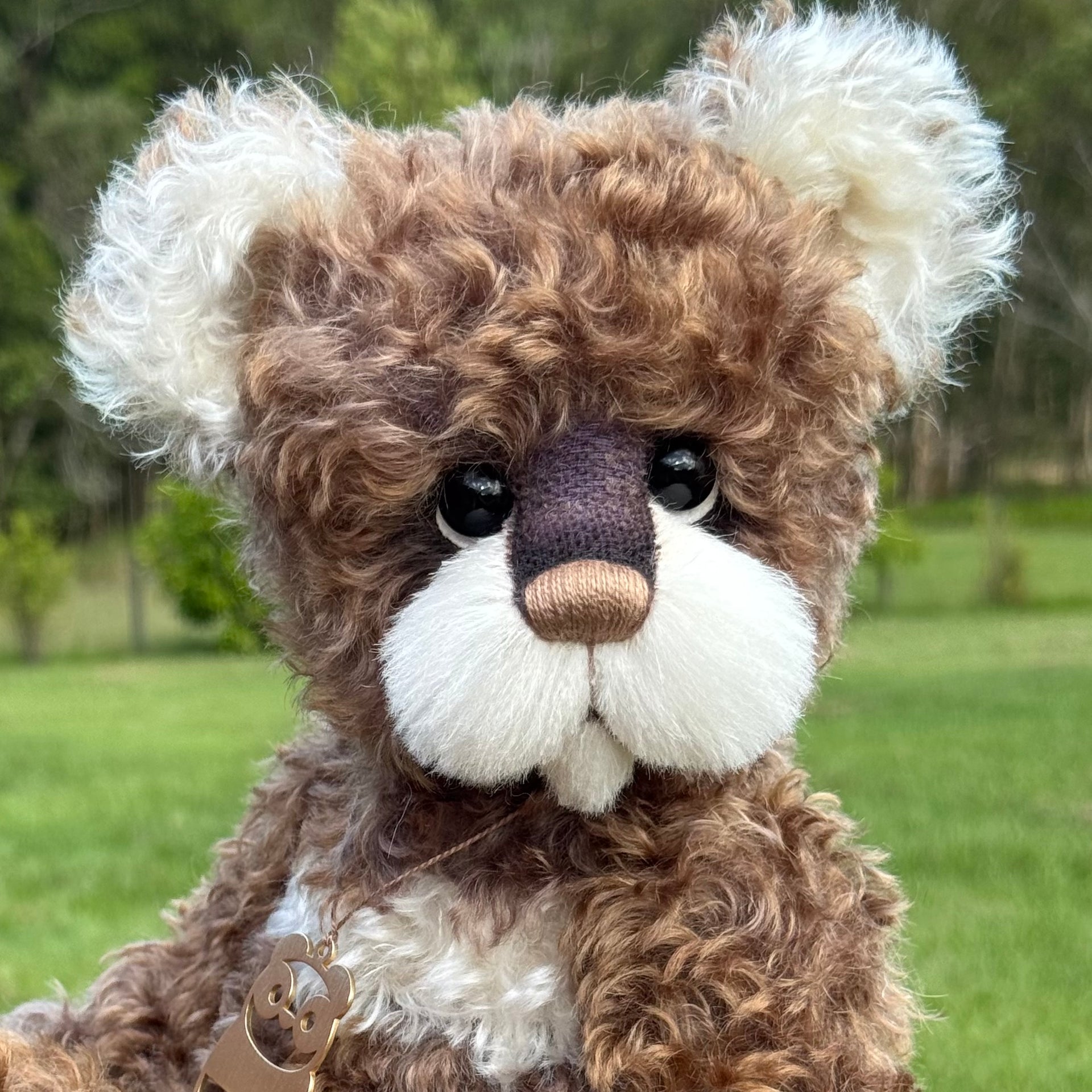 Harbour - 15" Hand-dyed curly kid mohair Artist Bear by Emma's Bears - OOAK