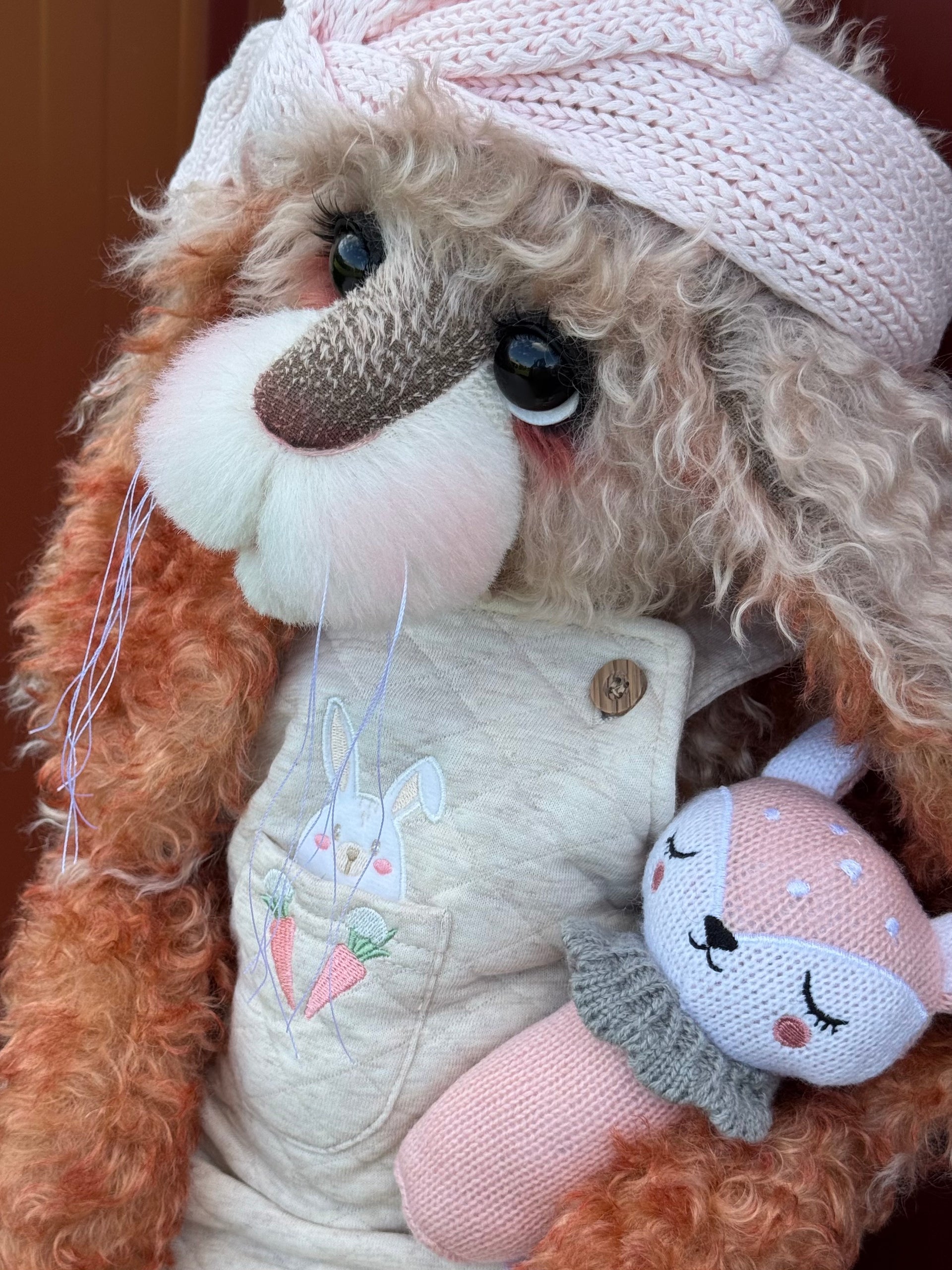 Blossom Daffodil - 22" Auburn and Beige Mohair Easter Artist Bunny by Emma's Bears - OOAK