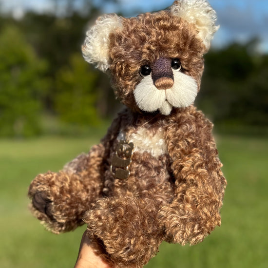 Harbour - 15" Hand-dyed curly kid mohair Artist Bear by Emma's Bears - OOAK