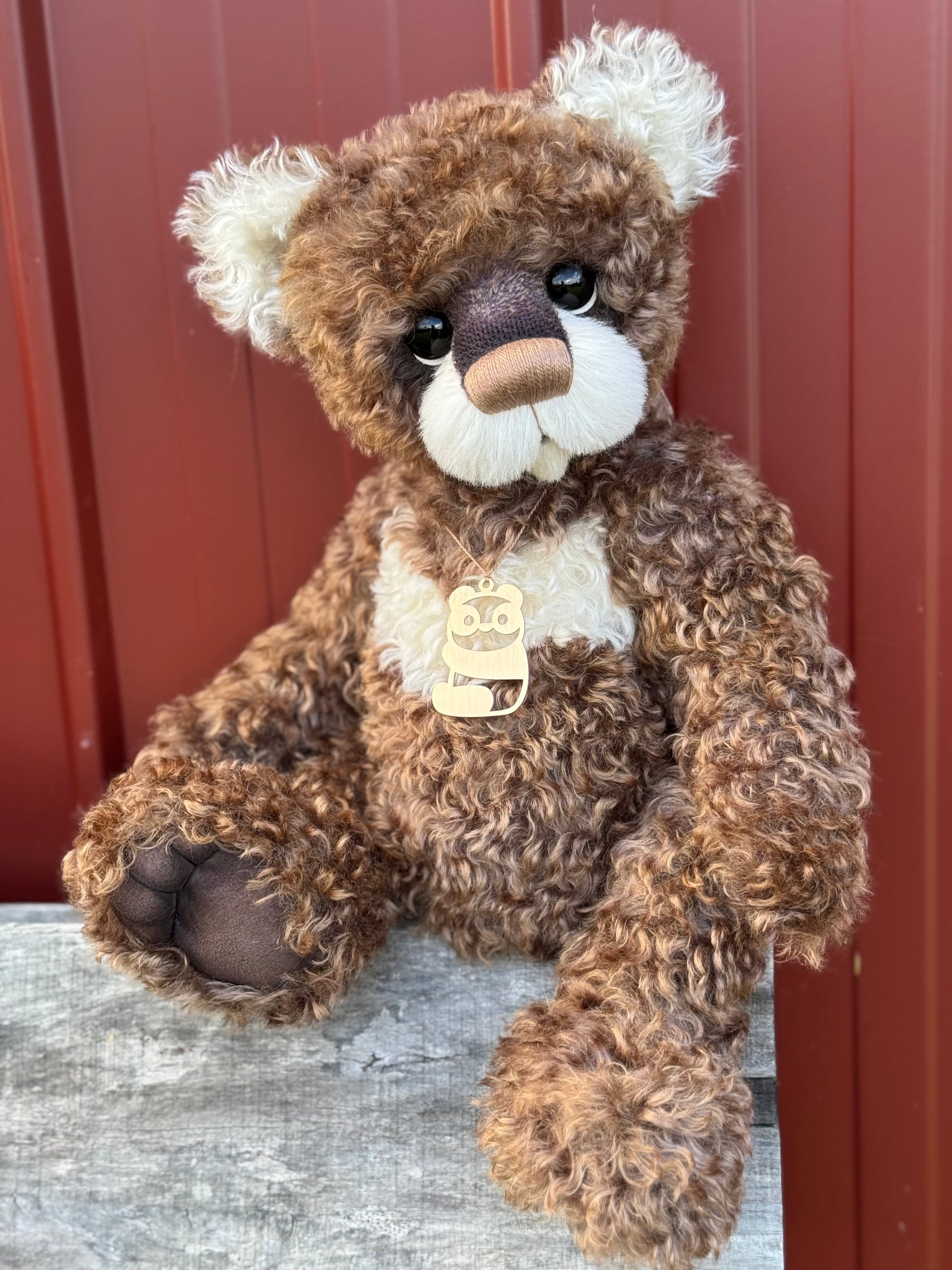 Timothy - 18" Hand-dyed curly kid mohair Artist Bear by Emma's Bears - OOAK