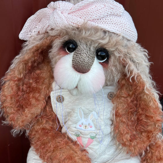 Blossom Daffodil - 22" Auburn and Beige Mohair Easter Artist Bunny by Emma's Bears - OOAK