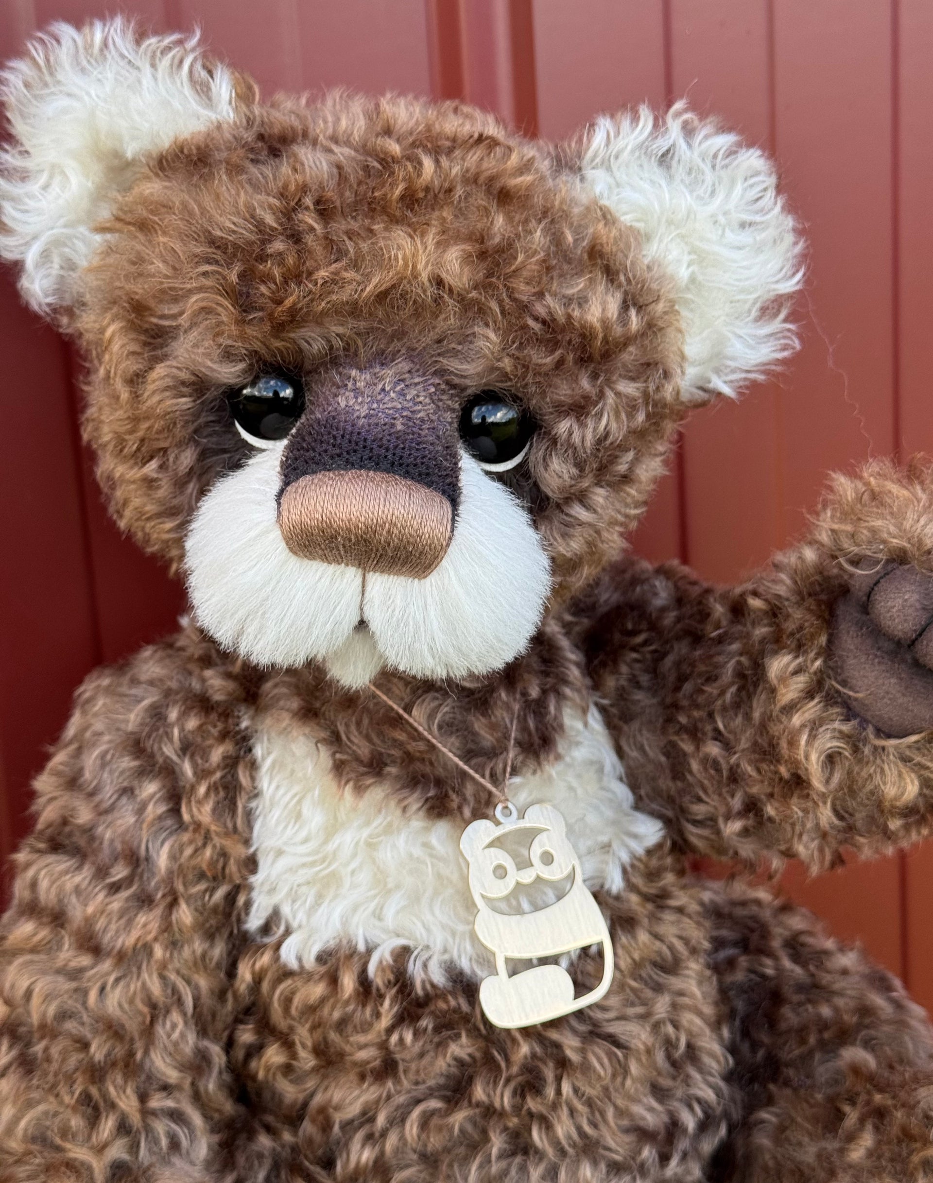 Timothy - 18" Hand-dyed curly kid mohair Artist Bear by Emma's Bears - OOAK