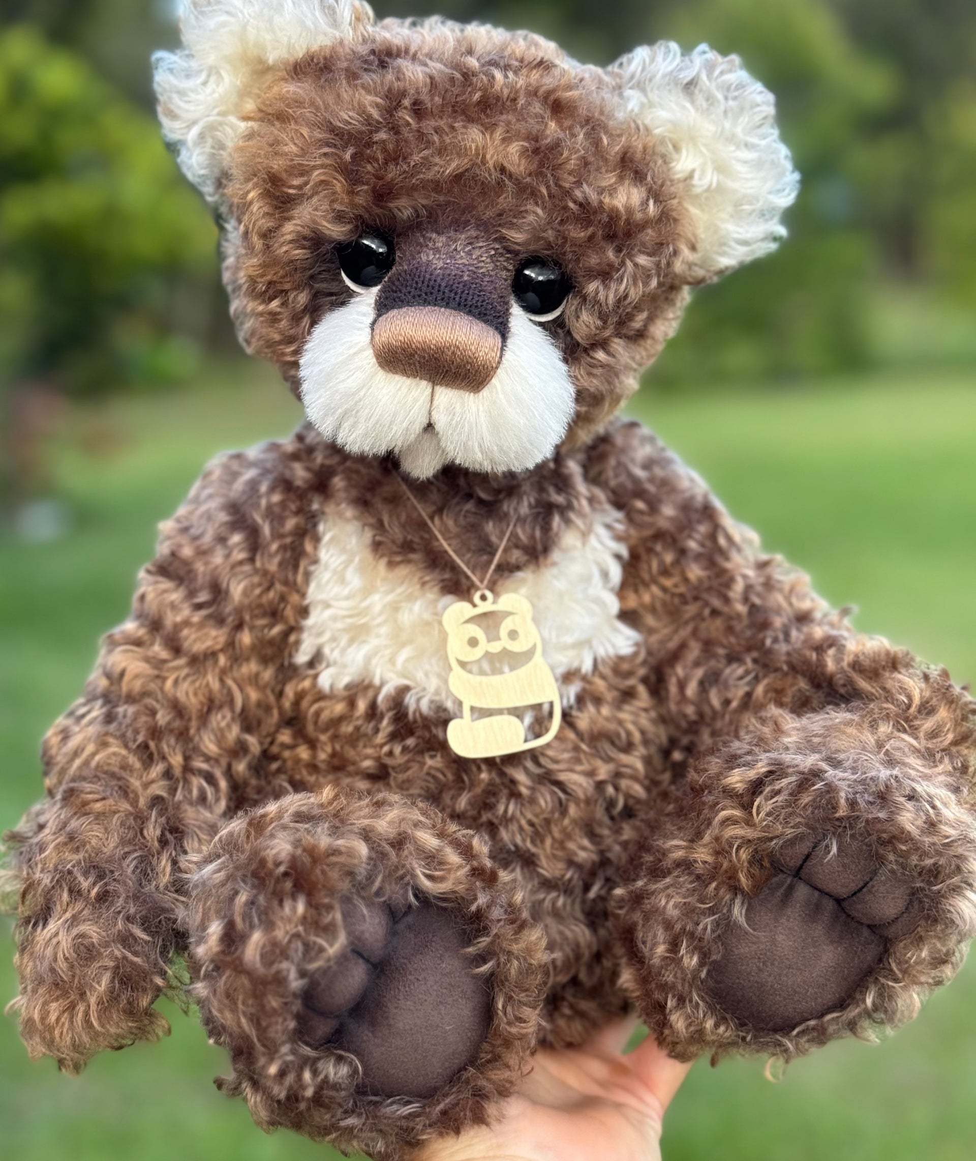 Timothy - 18" Hand-dyed curly kid mohair Artist Bear by Emma's Bears - OOAK