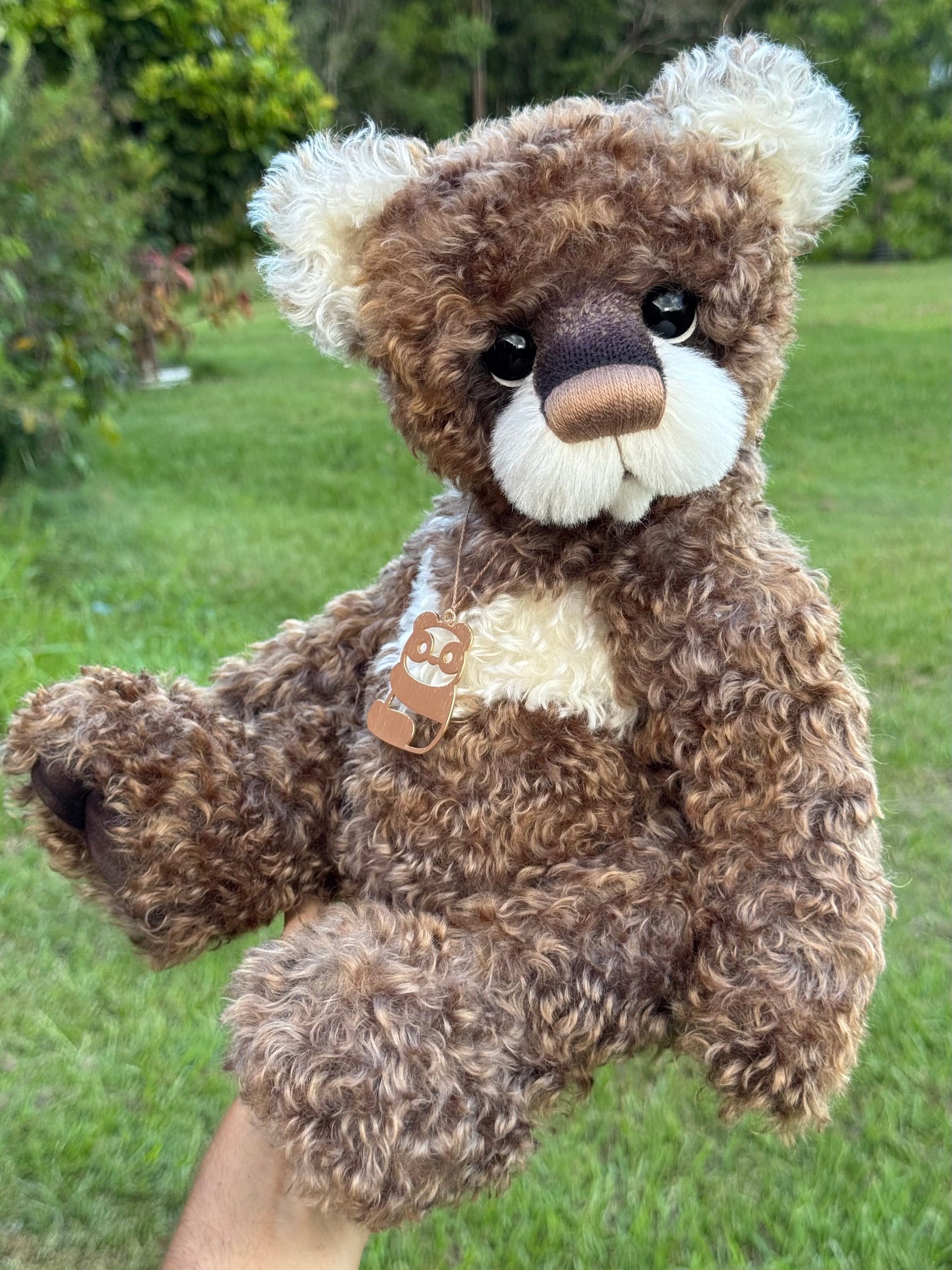 Timothy - 18" Hand-dyed curly kid mohair Artist Bear by Emma's Bears - OOAK