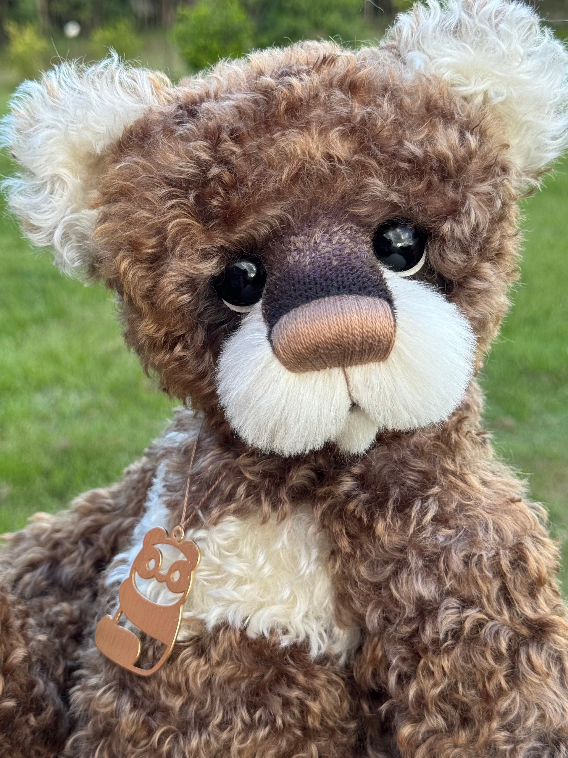 Timothy - 18" Hand-dyed curly kid mohair Artist Bear by Emma's Bears - OOAK