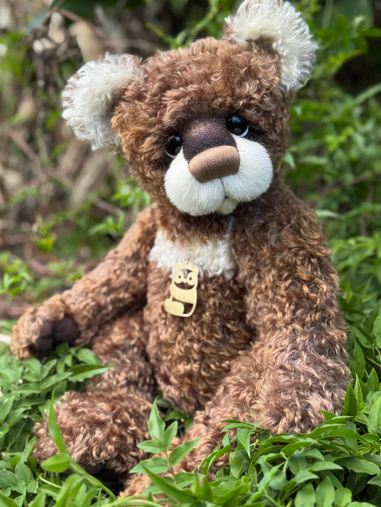 Jarrah - 21" Hand-dyed curly kid mohair Artist Bear by Emma's Bears - OOAK