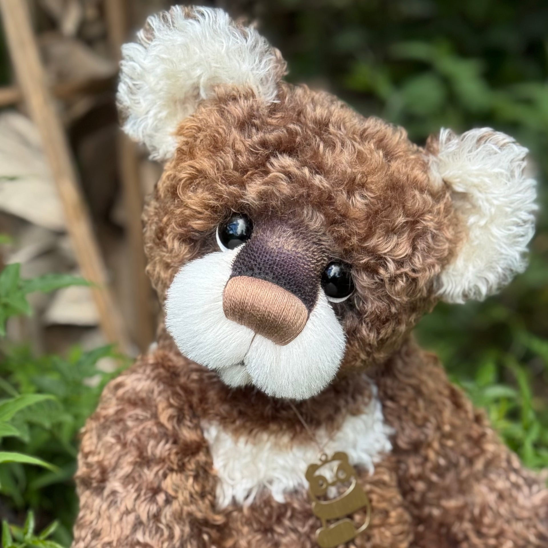 Jarrah - 21" Hand-dyed curly kid mohair Artist Bear by Emma's Bears - OOAK