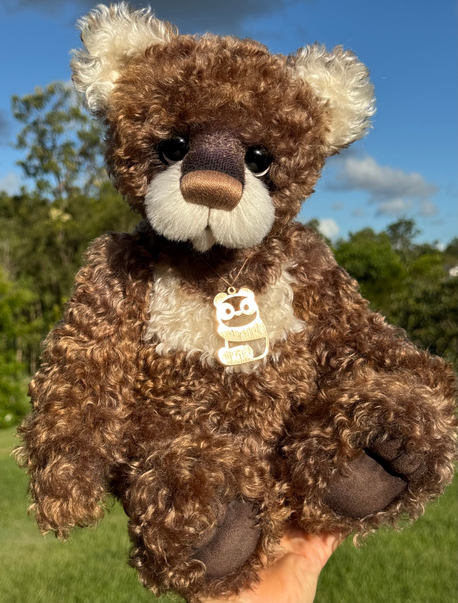 Timothy - 18" Hand-dyed curly kid mohair Artist Bear by Emma's Bears - OOAK