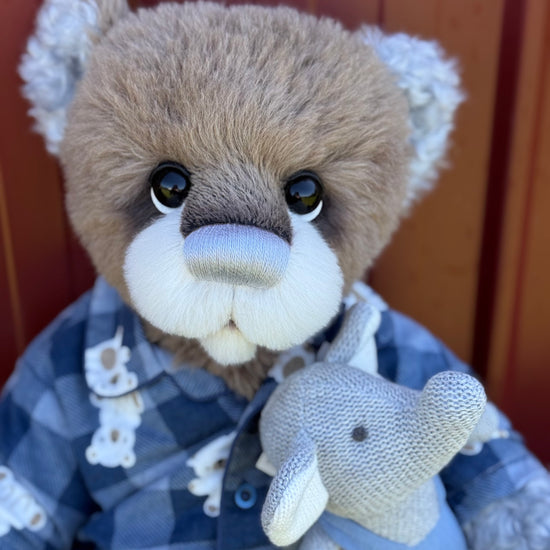 Pascal Rain - 21" Taupe and Silver Mohair and Alpaca EASTER Artist Bear by Emma's Bears - OOAK