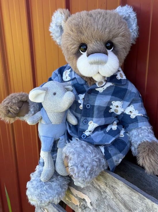 Pascal Rain - 21" Taupe and Silver Mohair and Alpaca EASTER Artist Bear by Emma's Bears - OOAK