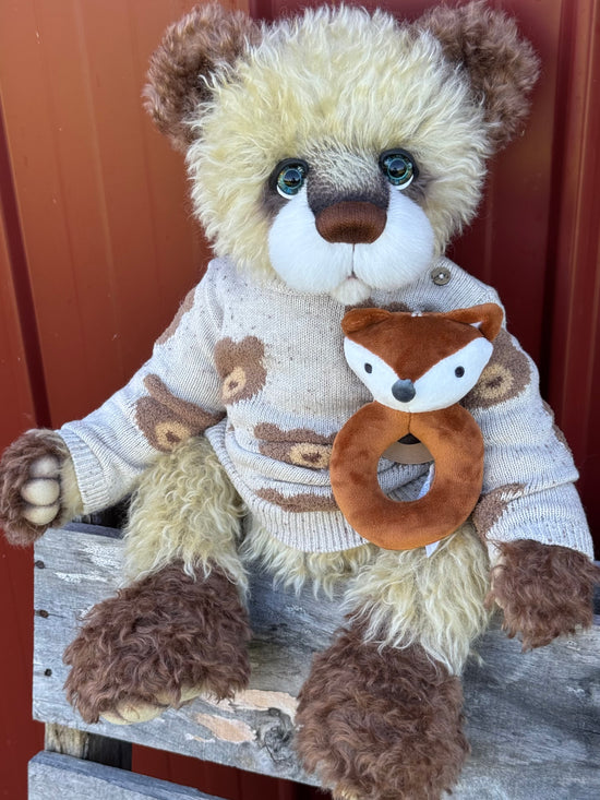 Hunter Coco - 21" Chocolate and Blonde Mohair EASTER Artist Bear by Emma's Bears - OOAK