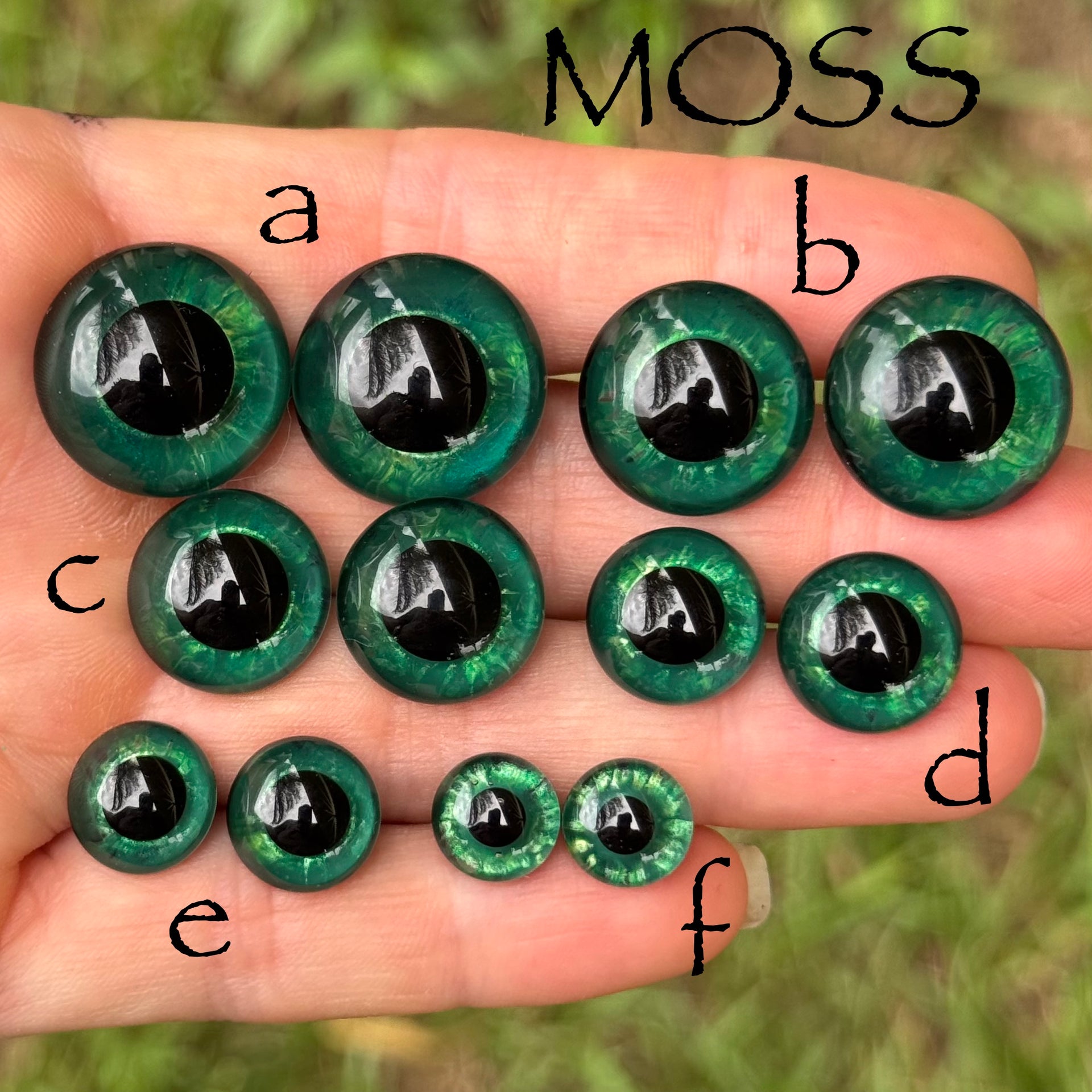 Hand Painted Eyes - Moss