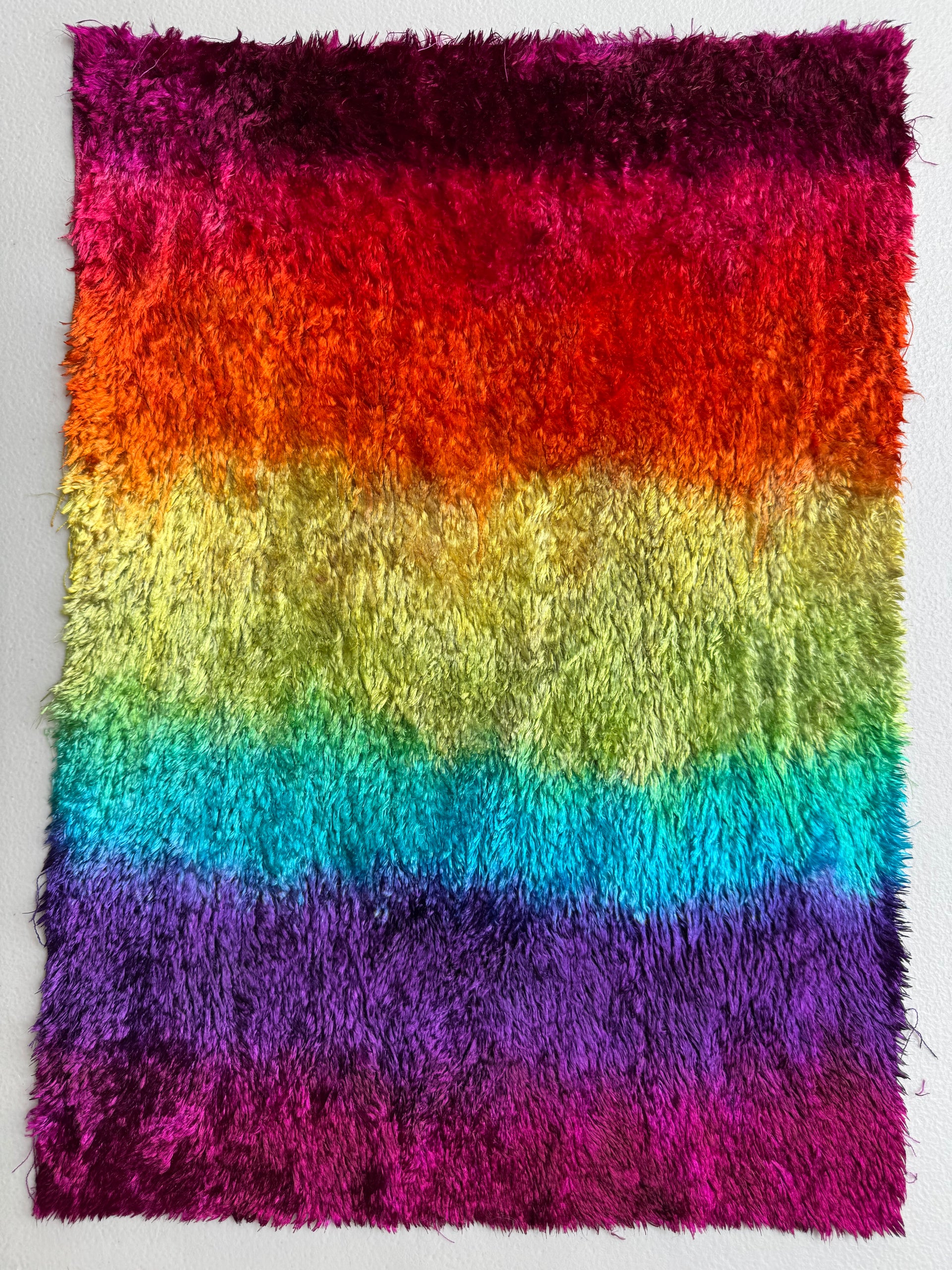 Curly Viscose - Hand Dyed Dark Rainbow - Fat 1/8m - FEB007