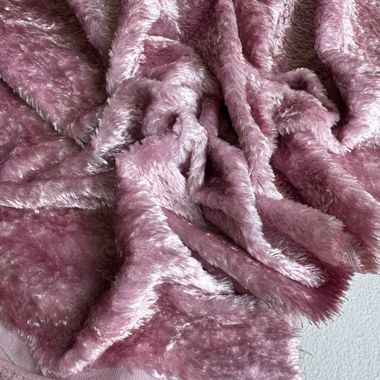Curly Viscose - Hand Dyed Mushroom Pink - Fat 1/4m - FEB011