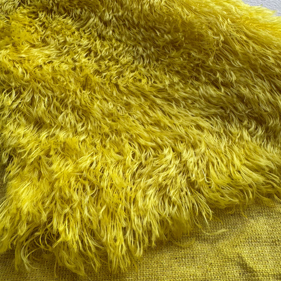 25mm String Mohair - Hand Dyed Bright Yellow - Fat 1/8m - FEB020