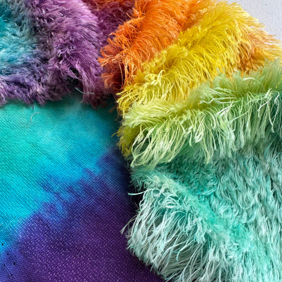 25mm String Mohair - Hand Dyed Rainbow Clouds - Fat 1/8m - FEB027