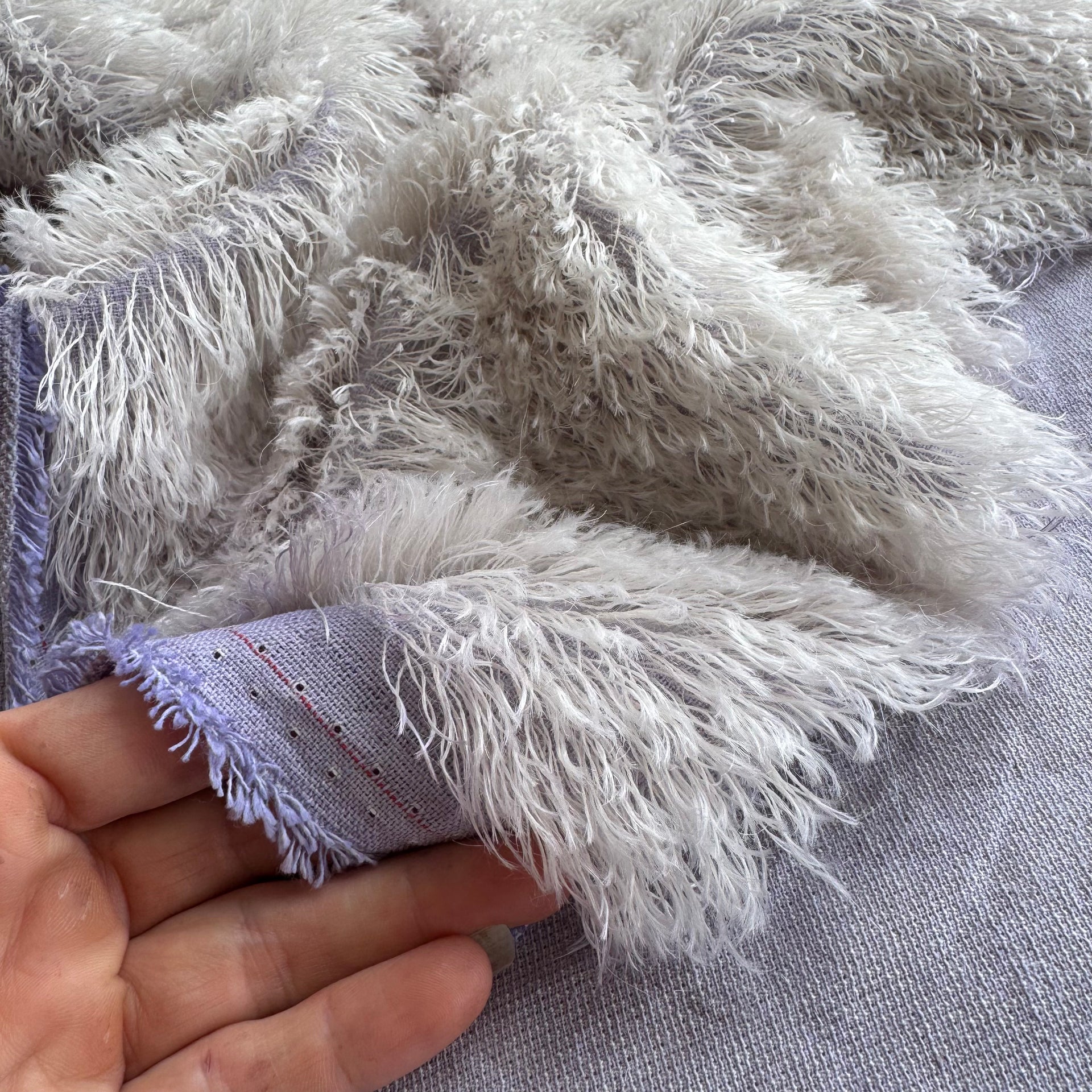 25mm String Mohair - Hand Dyed Ice Lavender - Fat 1/4m - FEB029