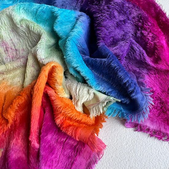 Standard Viscose - Hand Dyed Raspberry Freckles Rainbow - Fat 1/8m - FEB040