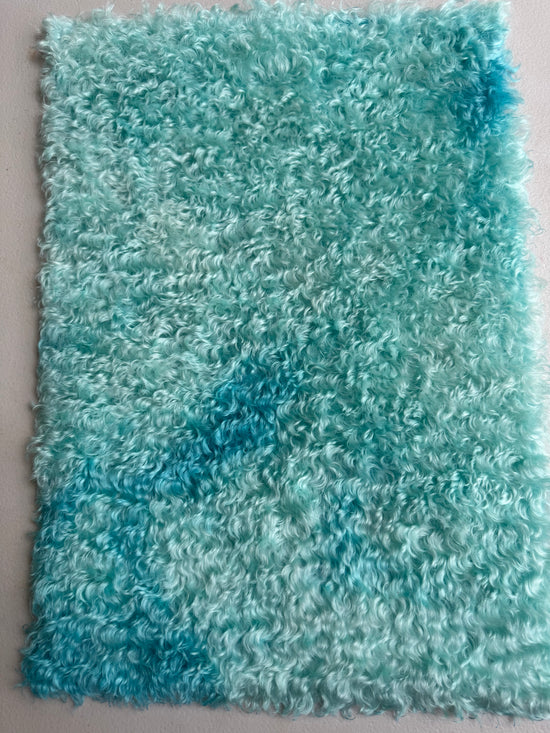 Curly Kid Mohair - Hand Dyed Crystal Blue Batik - Fat 1/8m - FEB052