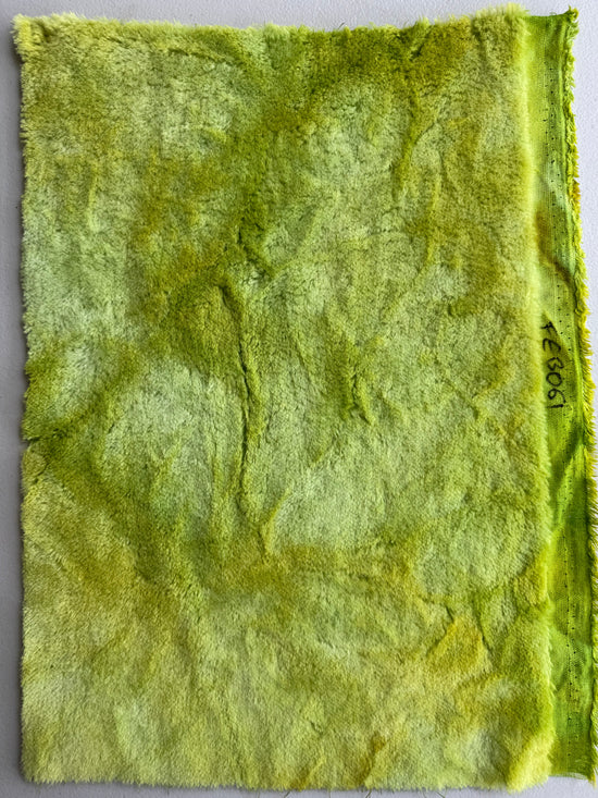 10mm Alpaca  - Hand Dyed Lime Batik - Fat 1/8m  - FEB061