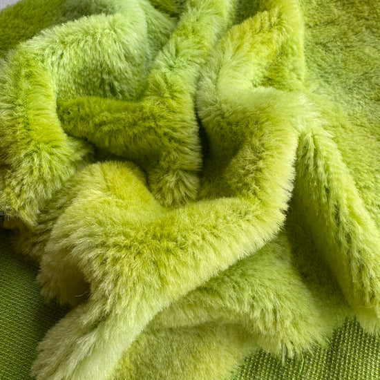 10mm Alpaca  - Hand Dyed Lime Batik - Fat 1/8m  - FEB061