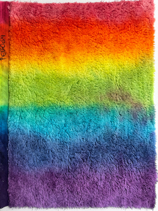 10mm Alpaca  - Hand Dyed Wind Whipped Rainbow - Fat 1/8m  - FEB069
