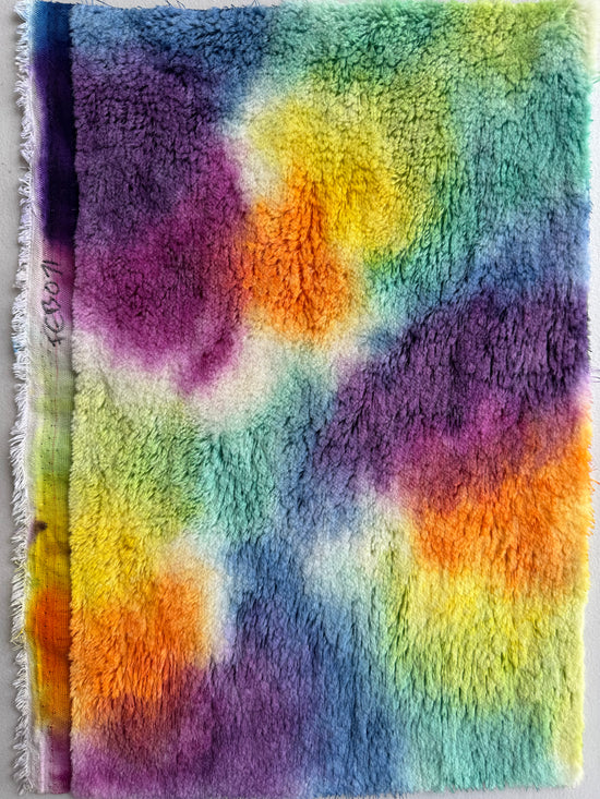 10mm Alpaca  - Hand Dyed Rainbow Clouds - Fat 1/8m  - FEB071