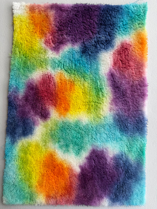 10mm Alpaca  - Hand Dyed Bright Rainbow - Fat 1/8m  - FEB072