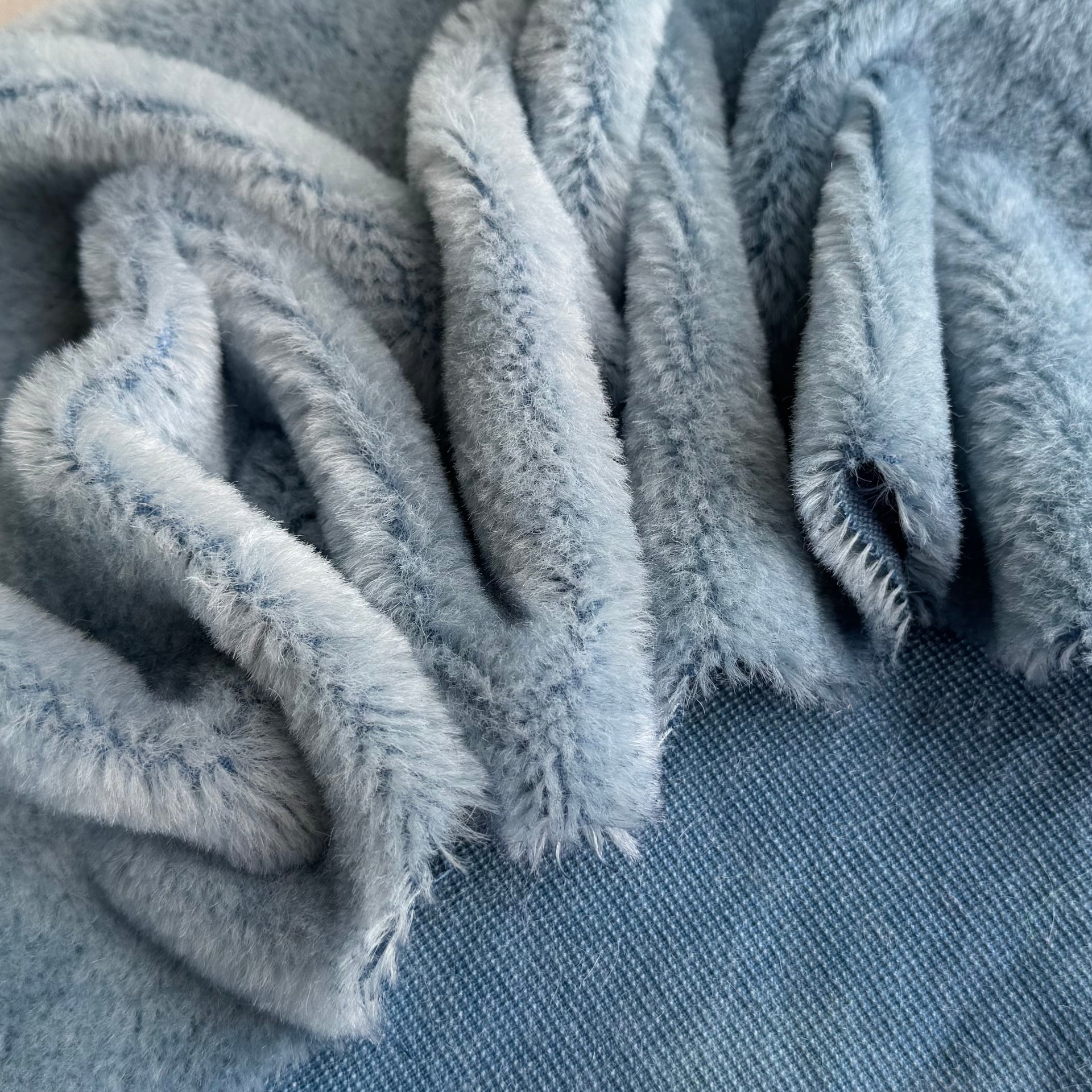 10mm Alpaca  - Hand Dyed Washed Denim - Fat 1/4m  - FEB075