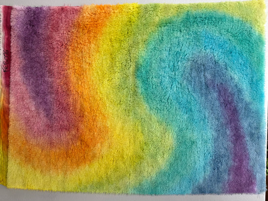 10mm Alpaca  - Hand Dyed Pastel Rainbow Swirl - Fat 1/4m  - FEB076