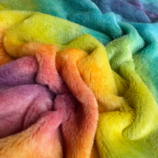 10mm Alpaca  - Hand Dyed Pastel Rainbow Swirl - Fat 1/4m  - FEB076