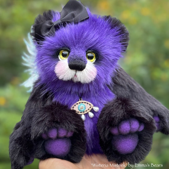 Wisteria Misteek - 10" Faux Fur artist fairy bear by Emma's Bears - OOAK