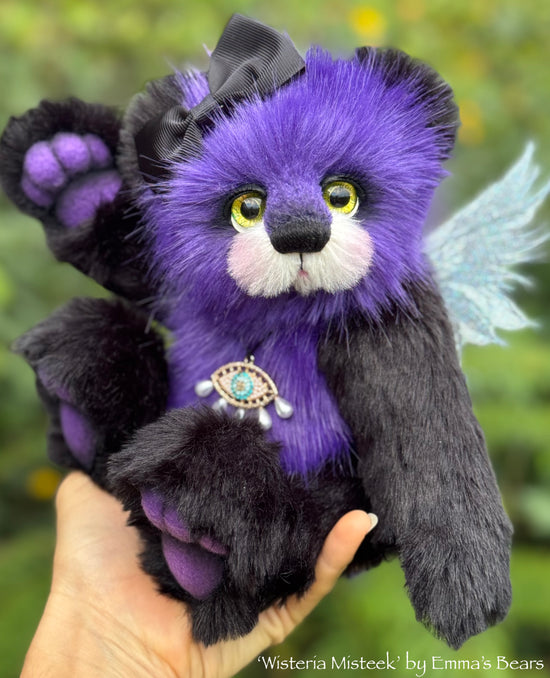 Wisteria Misteek - 10" Faux Fur artist fairy bear by Emma's Bears - OOAK