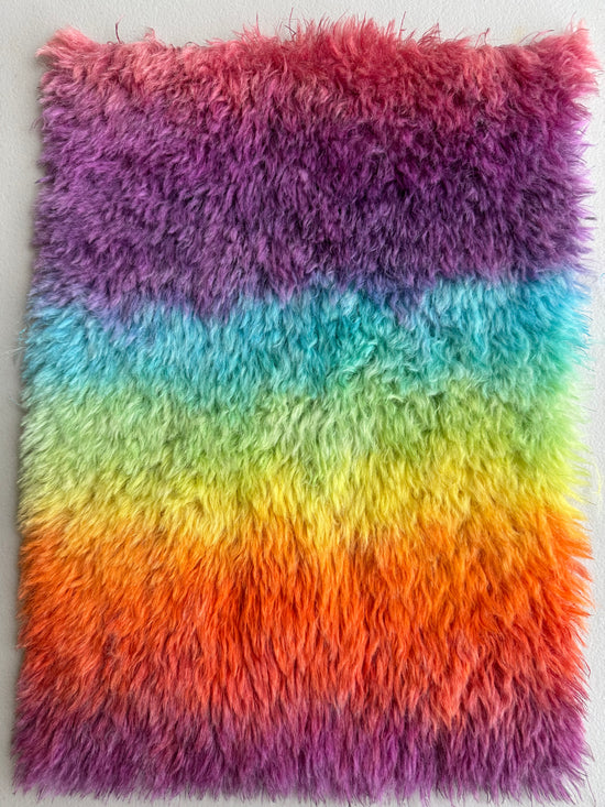 Long Alpaca - Hand Dyed Bright Rainbow - Fat 1/8m - FEB099